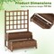 Rustic Brown Fir Wood Raised Garden Bed with Trellis 2-Tier Vertical Planter for Patio
